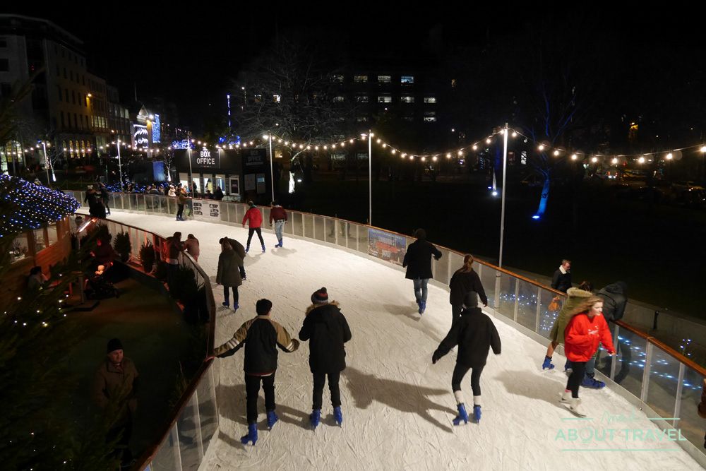 que hacer en edimburgo en navidad: patinaje sobre hielo en st andrew's square