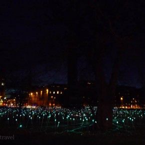 La instalación Field of Light de Bruce Munro en St. Andrews Square de Edimburgo