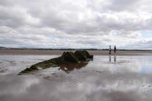 submarino de la II Guerra Mundial en la bahía de Aberlady