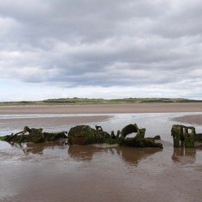 submarino de la II Guerra Mundial en la bahía de aberlady