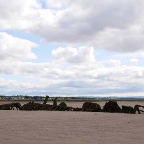 submarino de la II Guerra Mundial en la bahía de aberlady