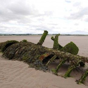 submarino de la II Guerra Mundial en la bahía de aberlady