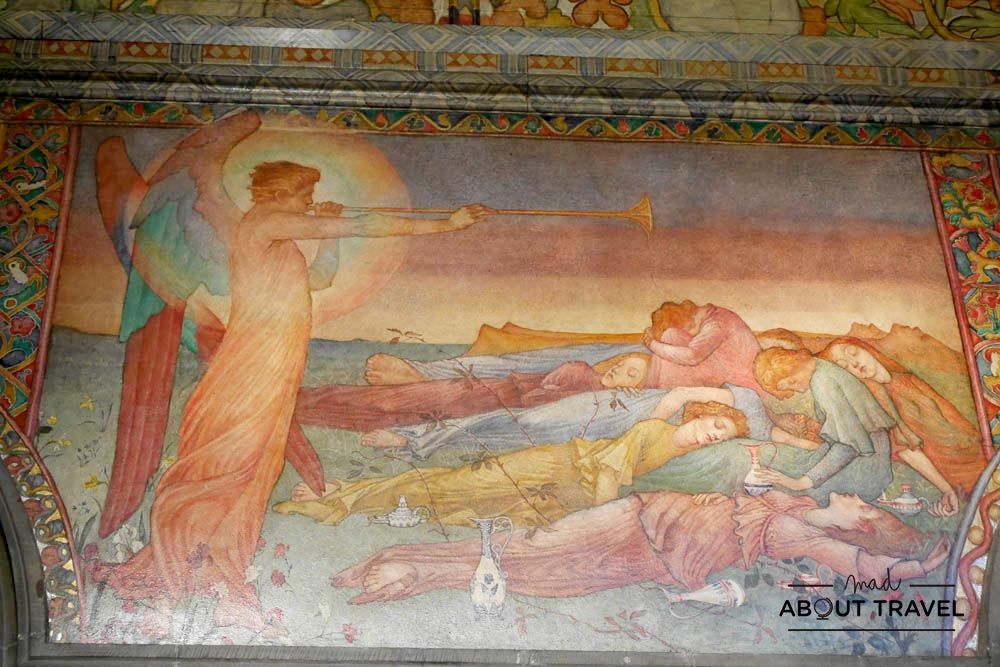 murales de phoebe anna traquair en la iglesia de mansfield traquair en edimburgo