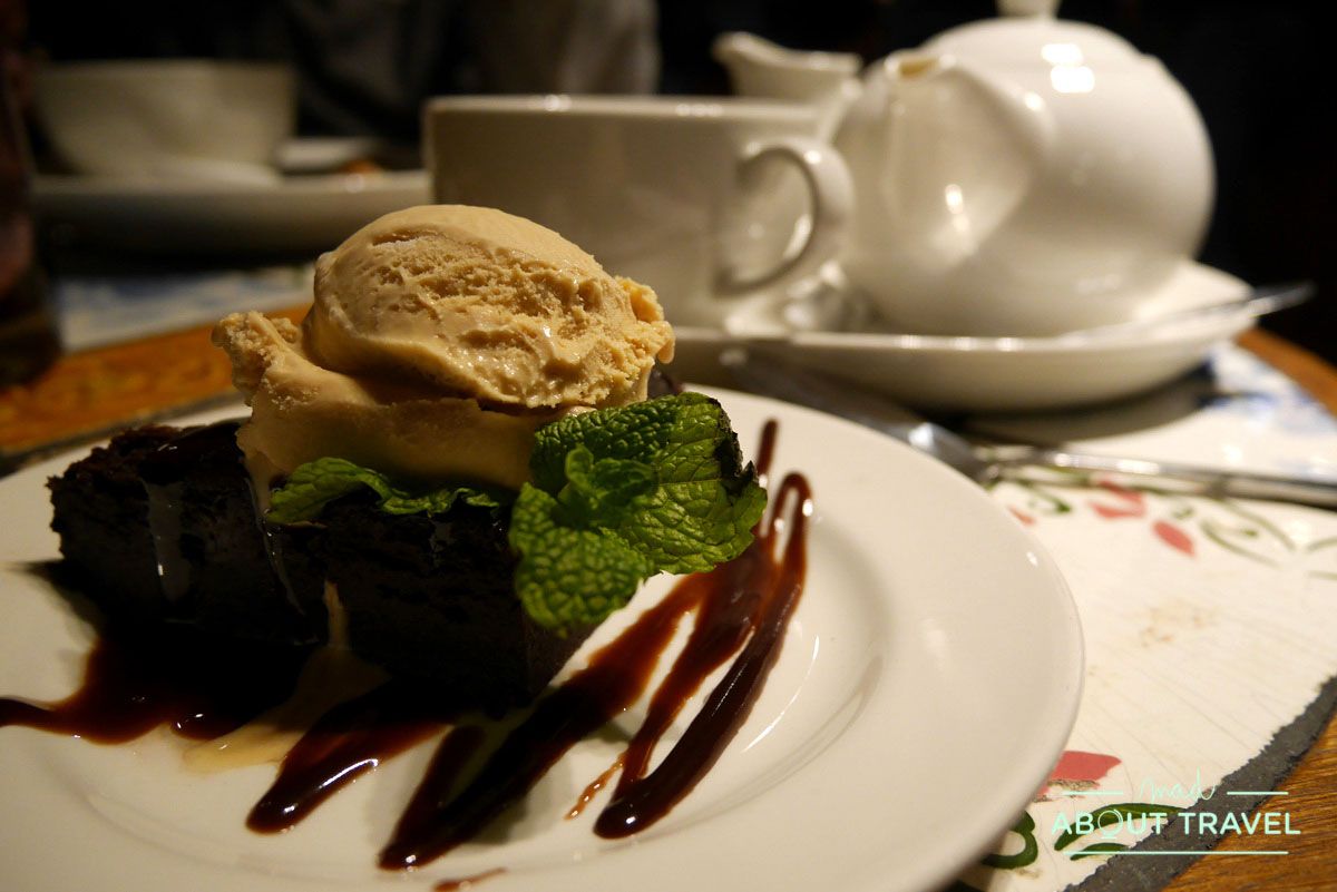 postre en The Hawes Inn, en south queensferry