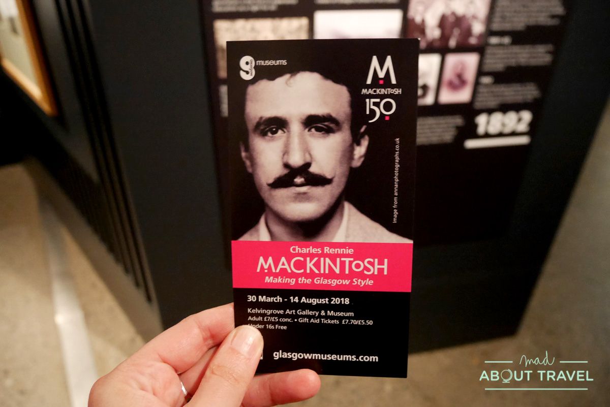 ruta de mackintosh Glasgow: exposicion 150 aniversario