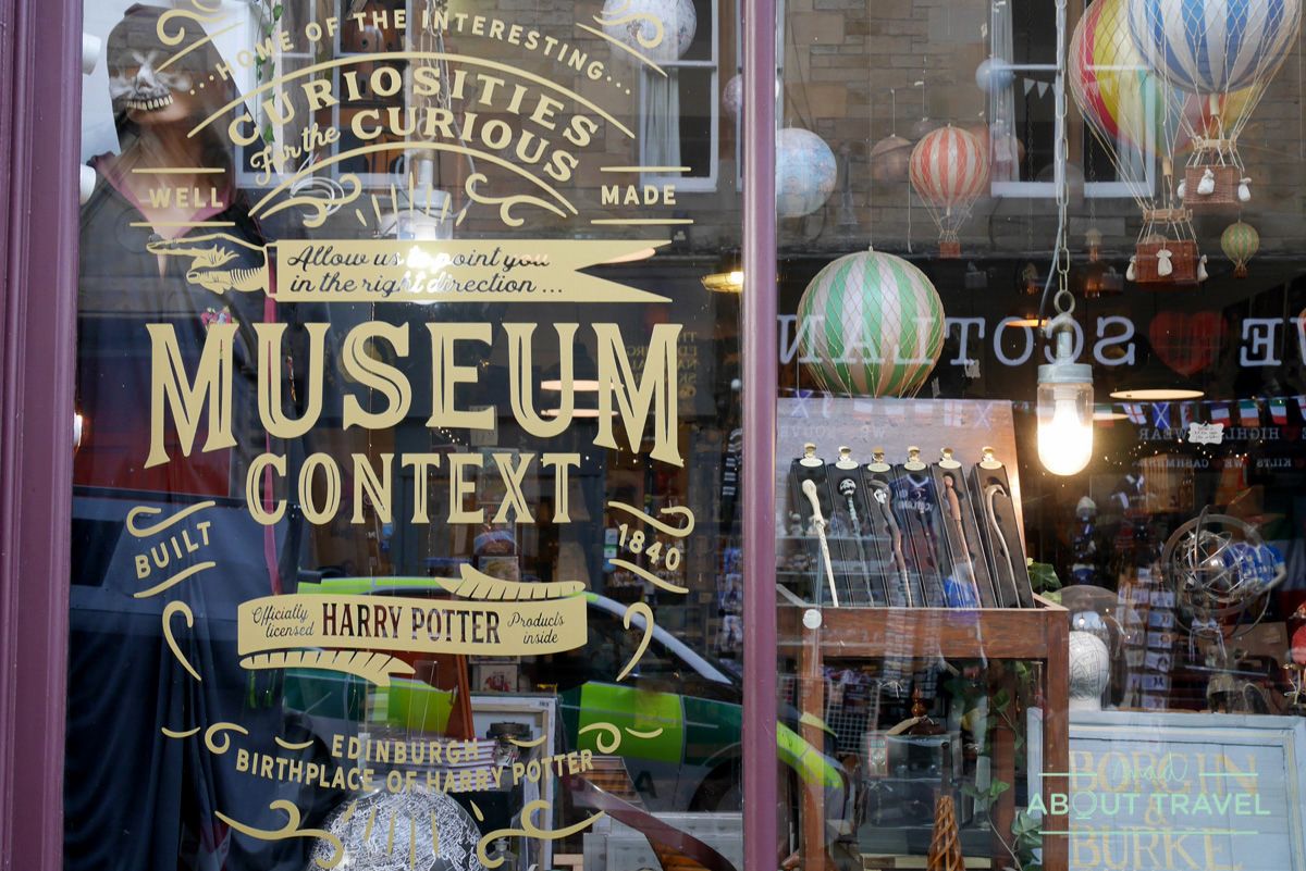 ruta de Harry Potter en Edimbugo: Museum Context, tiendas Harry Potter