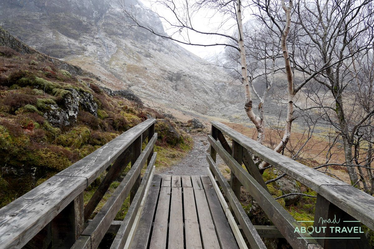 ruta senderista al Lost Valley de Glencoe