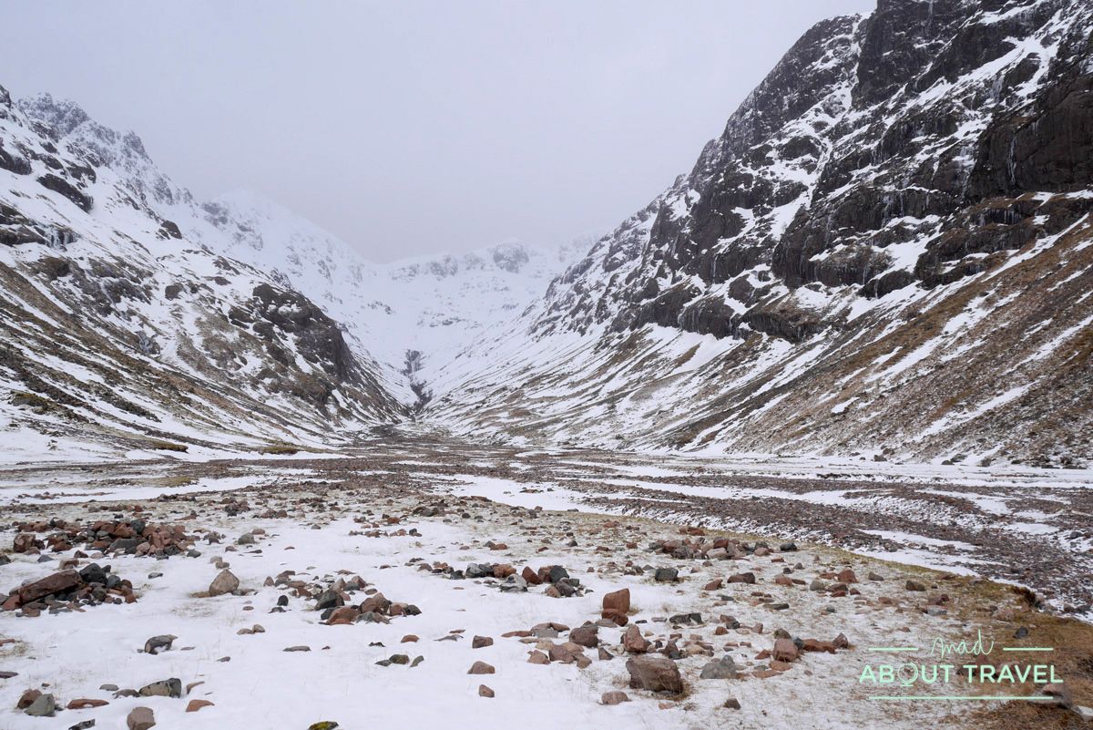 ruta senderista al Lost Valley de Glencoe