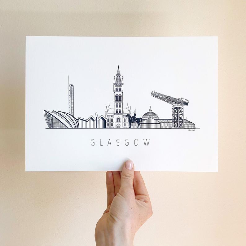 Ilustración de Glasgow de HLM Illustrations 