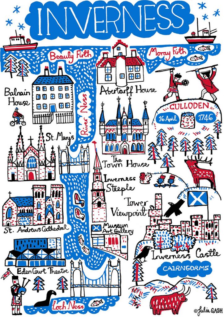 Ilustración de Escocia de Julia Gash