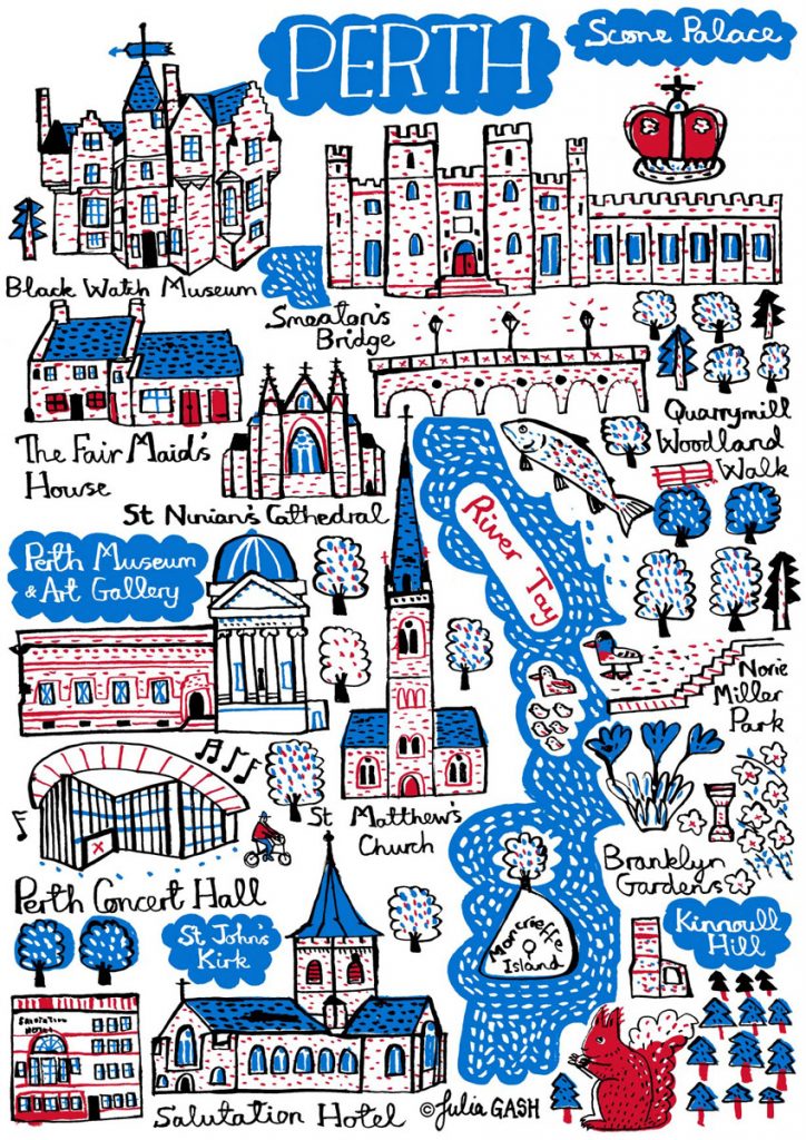 Ilustración de Escocia de Julia Gash