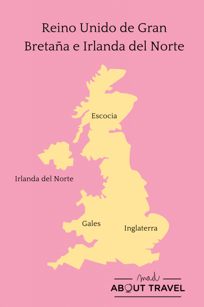 mapa del Reino Unido de la Gran Bretaña e Irlanda del Norte